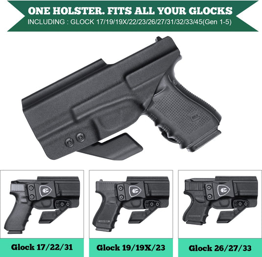 IWB Holster w/ Claw & Optics Cut - Glock17 19 19X 44 45 Gen(1-5) & Glock 23 32 Gen(1-4), Right/Left Hand | WARRIORLAND