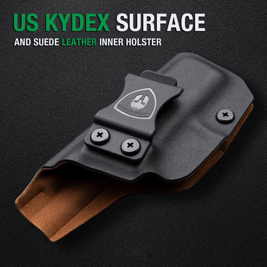 Glock 43 / Glock 43X IWB Kydex Holster with Leather Interior - Not Fit G43X MOS, Right Hand | WARRIORLAND