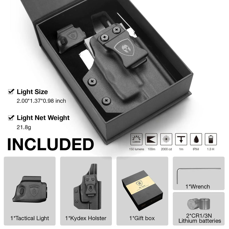 Springfield Spook Light Tactical Light w/ IWB Holster for Springfield Micro Compact Hellcat ...
