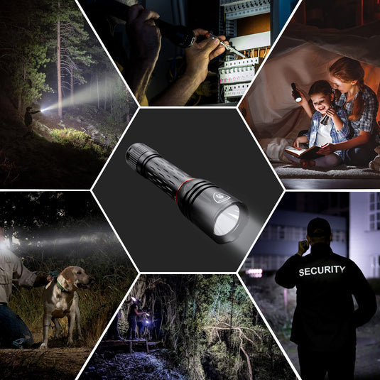 1600 Lumens Tactical Flashights for EDC Carry-Rechargeable Battery Included