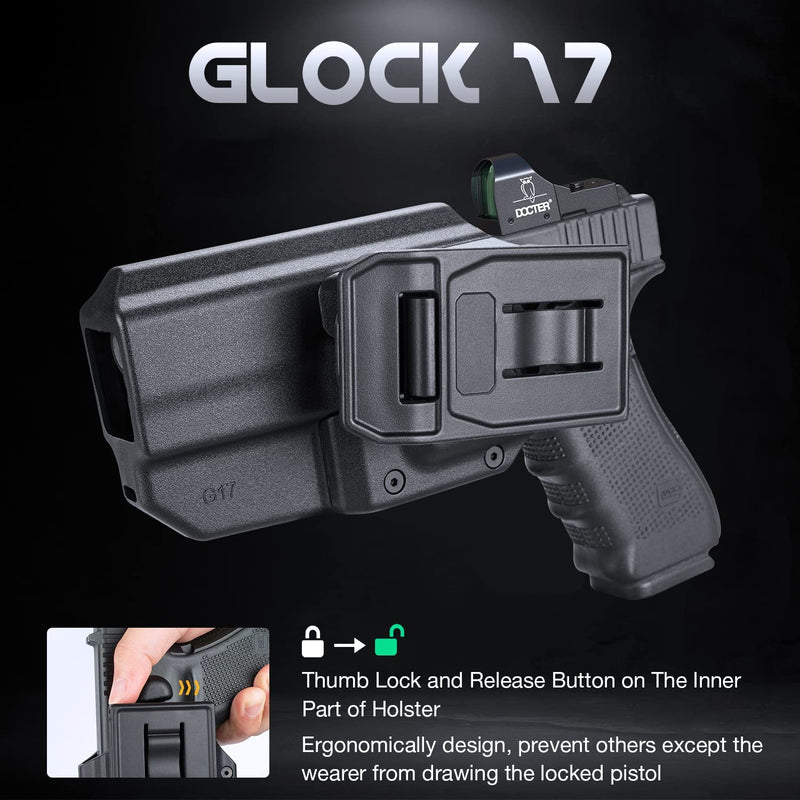 Load image into Gallery viewer, OWB Polymer Holster Thumb Release for Glock 17(Gen 1-5)&amp;Glock 22/31 (Gen 3-4), Right Hand | WARRIORLAND

