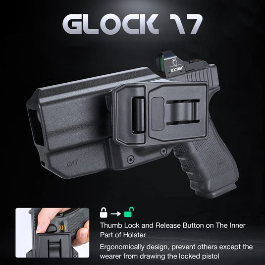 OWB Polymer Holster Thumb Release for Glock 17(Gen 1-5)&Glock 22/31 (Gen 3-4), Right Hand | WARRIORLAND