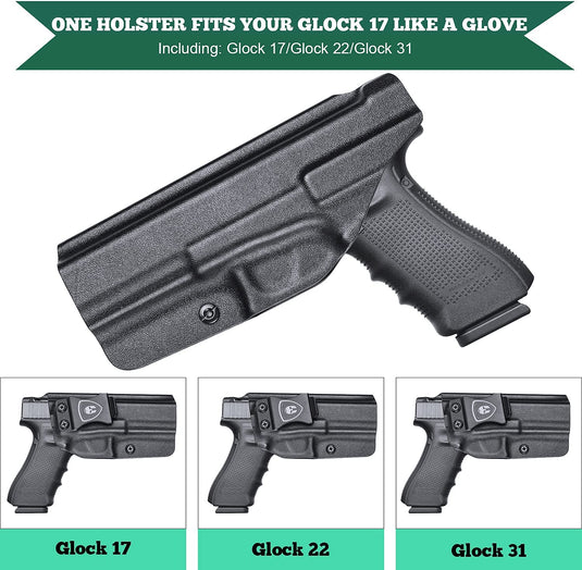 IWB Kydex Holster Fits Glock 17(Gen 1-5) / G22(Gen 3-4) / G31(Gen 3-5), Right/Left Hand | WARRIORLAND