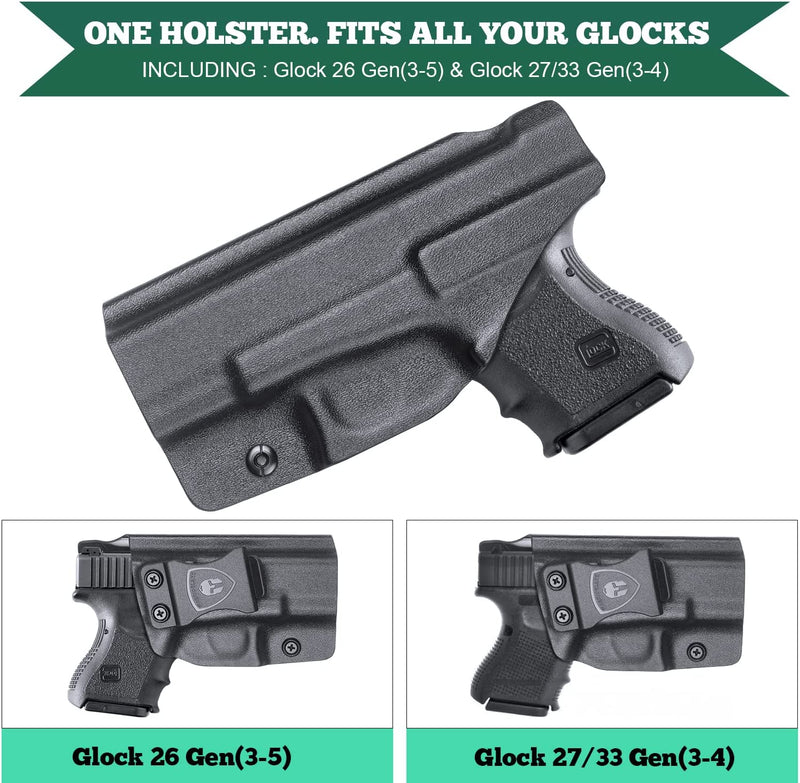 Load image into Gallery viewer, IWB Kydex Holster for Glock 26 Gen(3-5) &amp; Glock 27/33 Gen(3-4), Right/Left Hand | WARRIORLAND
