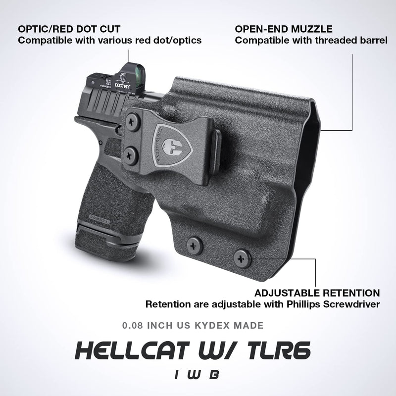 Load image into Gallery viewer, IWB Kydex Holster with Red Dot Cut for Hellcat with TLR6 laser Light, Right/Left Hand | WARRIORLAND
